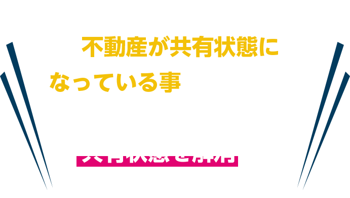 こういったトラブルは、不動産が共有状態になっている事が原因です。トラブルを回避するには共有状態を解消する必要があります。