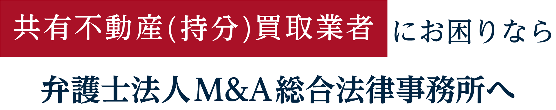 共有不動産(持分)買取業者にお困りなら弁護士法人M&A総合法律事務所へ