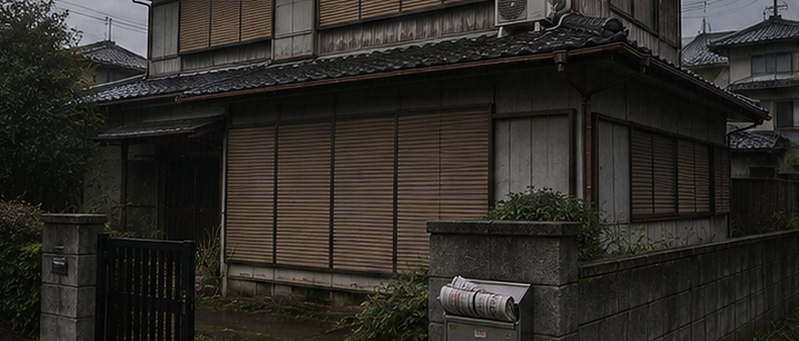 共有持分が第三者に渡ったまま、誰も住まなくなった実家の外観